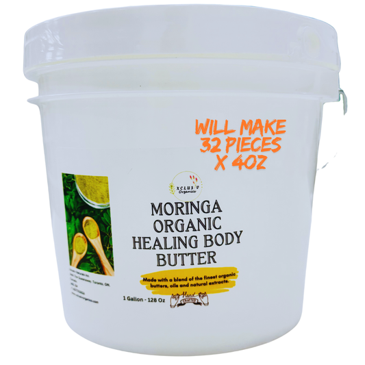 1 Gallon Bucket - Of Course I Am Organic Moringa Healing Body Butter with Moringa, Green Tea Extract & Peptides Soothes, Repairs & Strengthens Sensitive Skin Xclusiv Organics