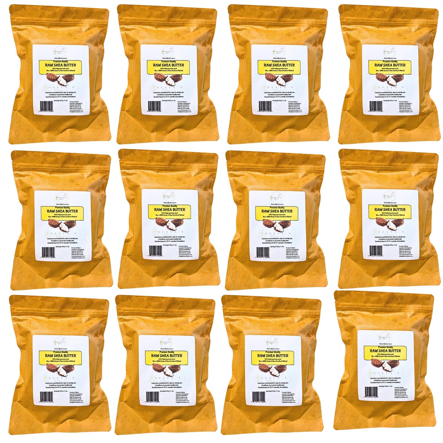 Raw Shea Butter Unrefined | block| 1.1 LB| 500g Xclusiv Organics