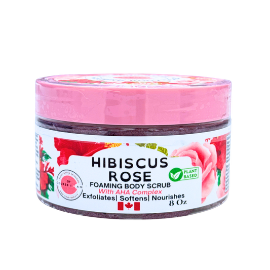 Of Course I Am Organic Hibiscus Rose Foaming Body Scrub – Exfoliate, Brighten & Smooth Skin Naturally – 8 oz Xclusiv Organics