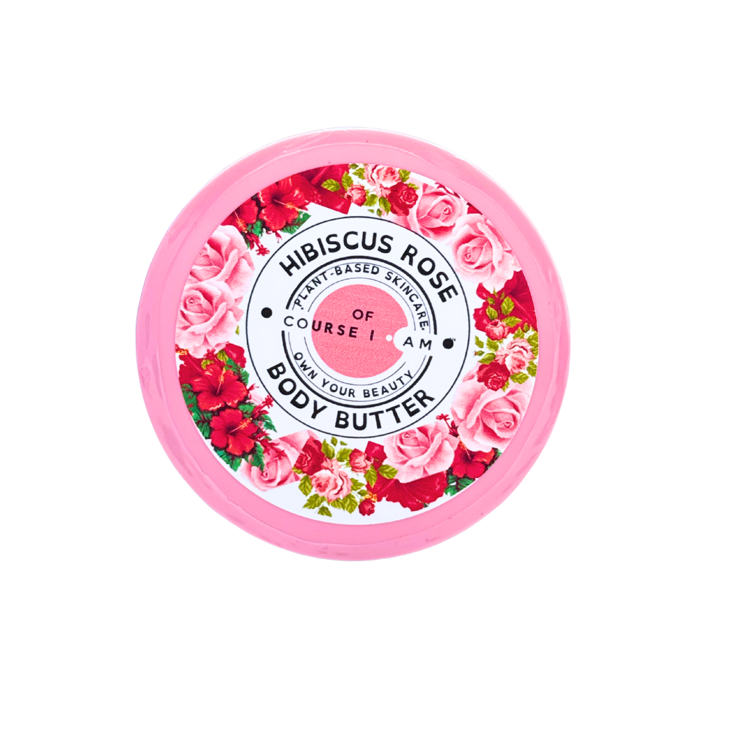 1 Gallon Bucket - Of Course I Am Organic Hibiscus Rose Anti-Aging Radiance Body Butter with Rosehip Oil, AHAs & Peptides – Brightens, Firms & Evens Skin Tone Xclusiv Organics