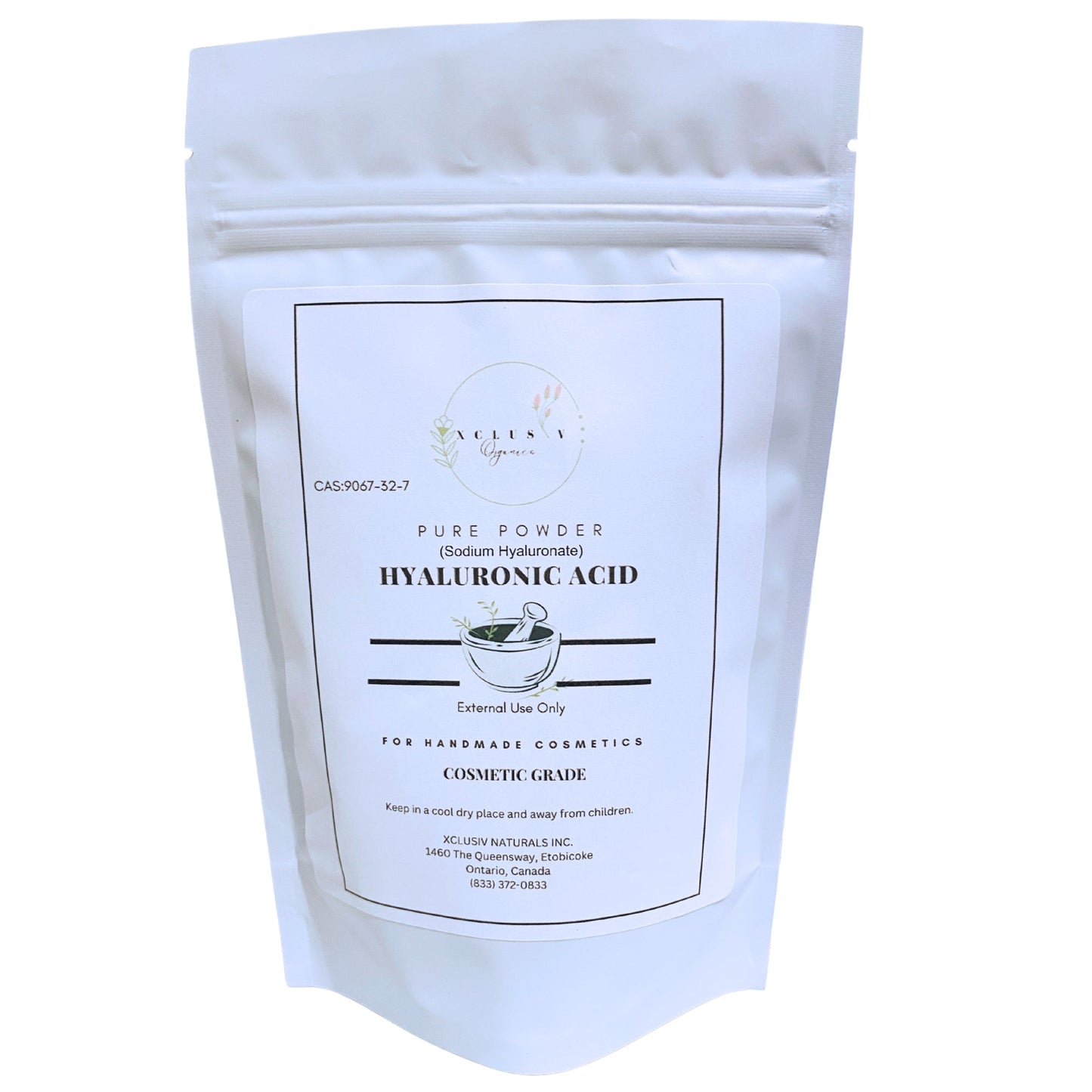 Xclusiv Organics Pure Hyaluronic Acid Powder Sodium Hyaluronate HMW Xclusiv Organics