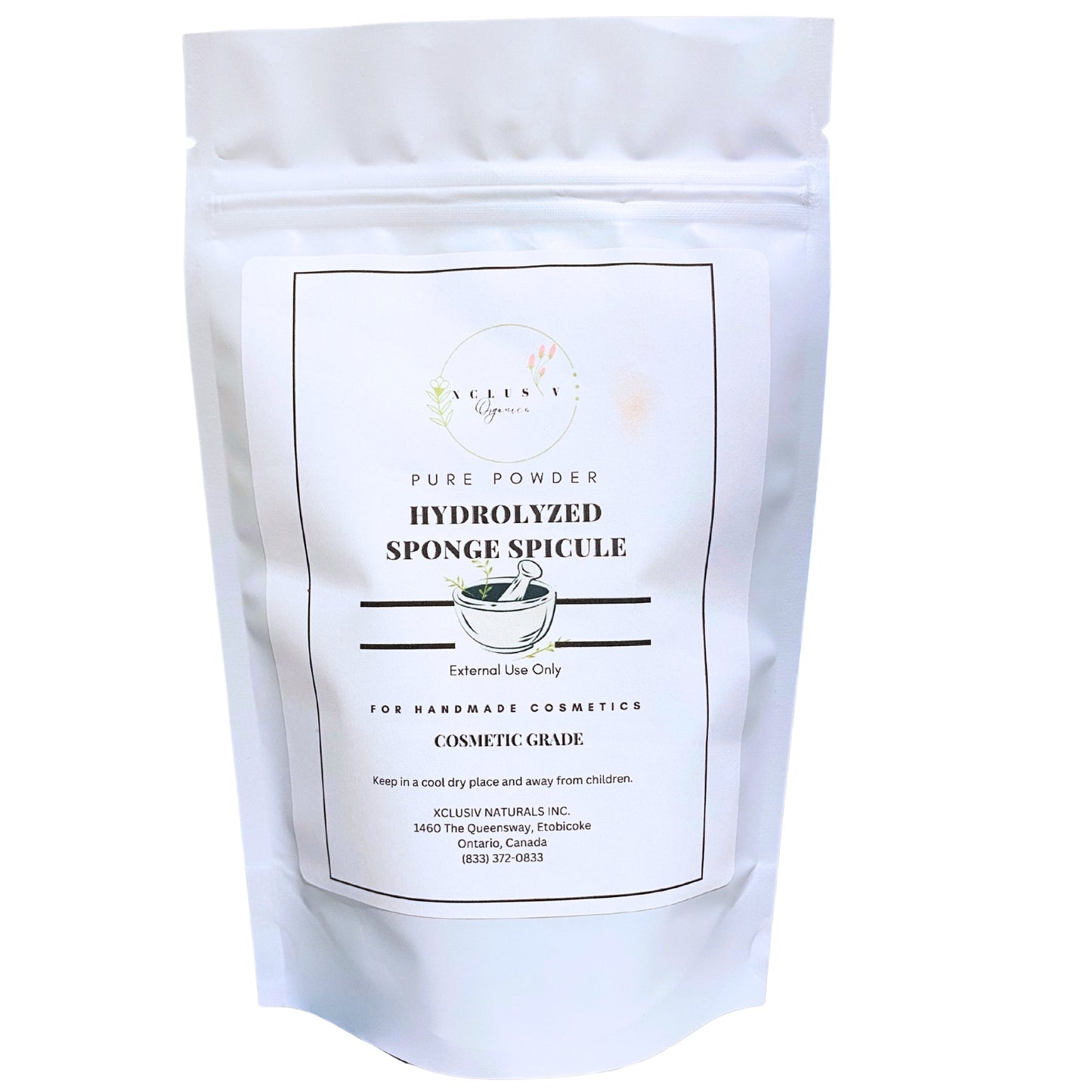 Xclusiv Organics Pure Hydrolyzed Spongilla Spicules Powder Premium Grade - Natural Microneedling Exfoliant Xclusiv Organics