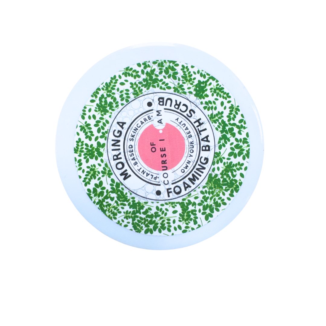 Of Course I Am Moringa Foaming Body Scrub – Cleanse, Soothe & Renew Sensitive Skin – 8 oz
