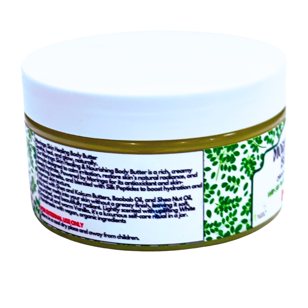 Of Course I Am Moringa Healing Body Butter (Anhydrous) - Soothes Irritation, Heals Problematic Skin, 8 Oz