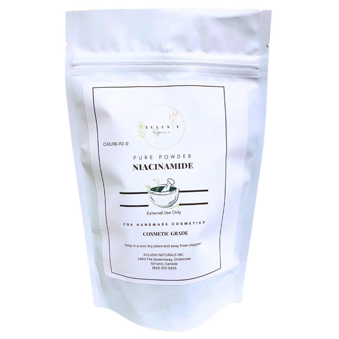 Xclusiv Organics Pure Niacinamide Powder Anti-Aging Pharma Grade For D.I.Y Skincare Formulations Xclusiv Organics