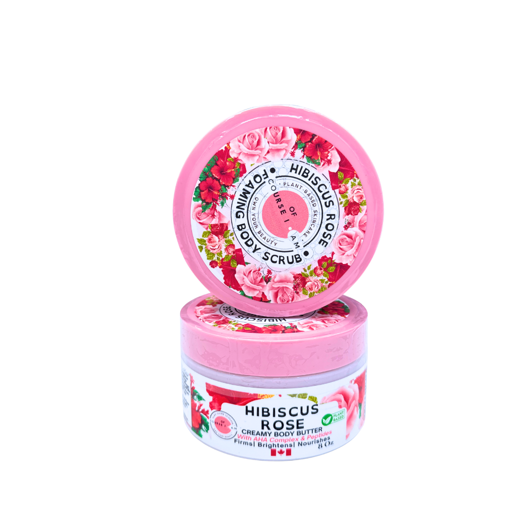 Of Course I Am Hibiscus Rose Radiance Body Butter | Brighten, Hydrate & Boost Glow Naturally – 8 Oz