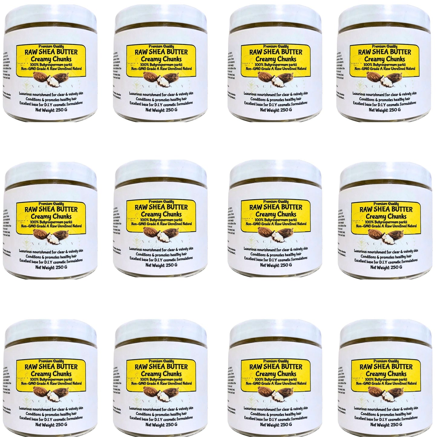 Raw Shea Butter Unrefined | Creamy Chunks| 250g Xclusiv Organics