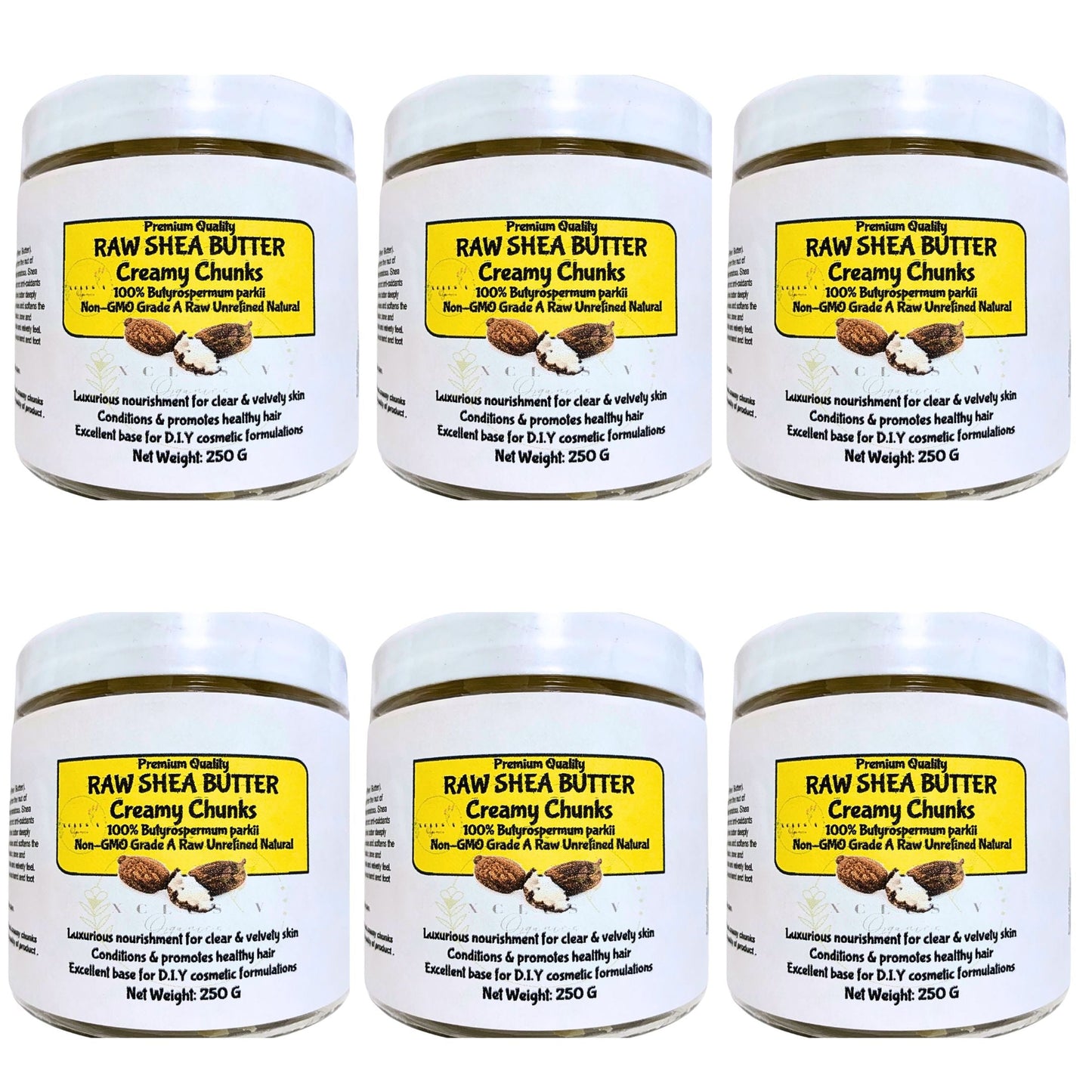 Raw Shea Butter Unrefined | Creamy Chunks| 250g Xclusiv Organics