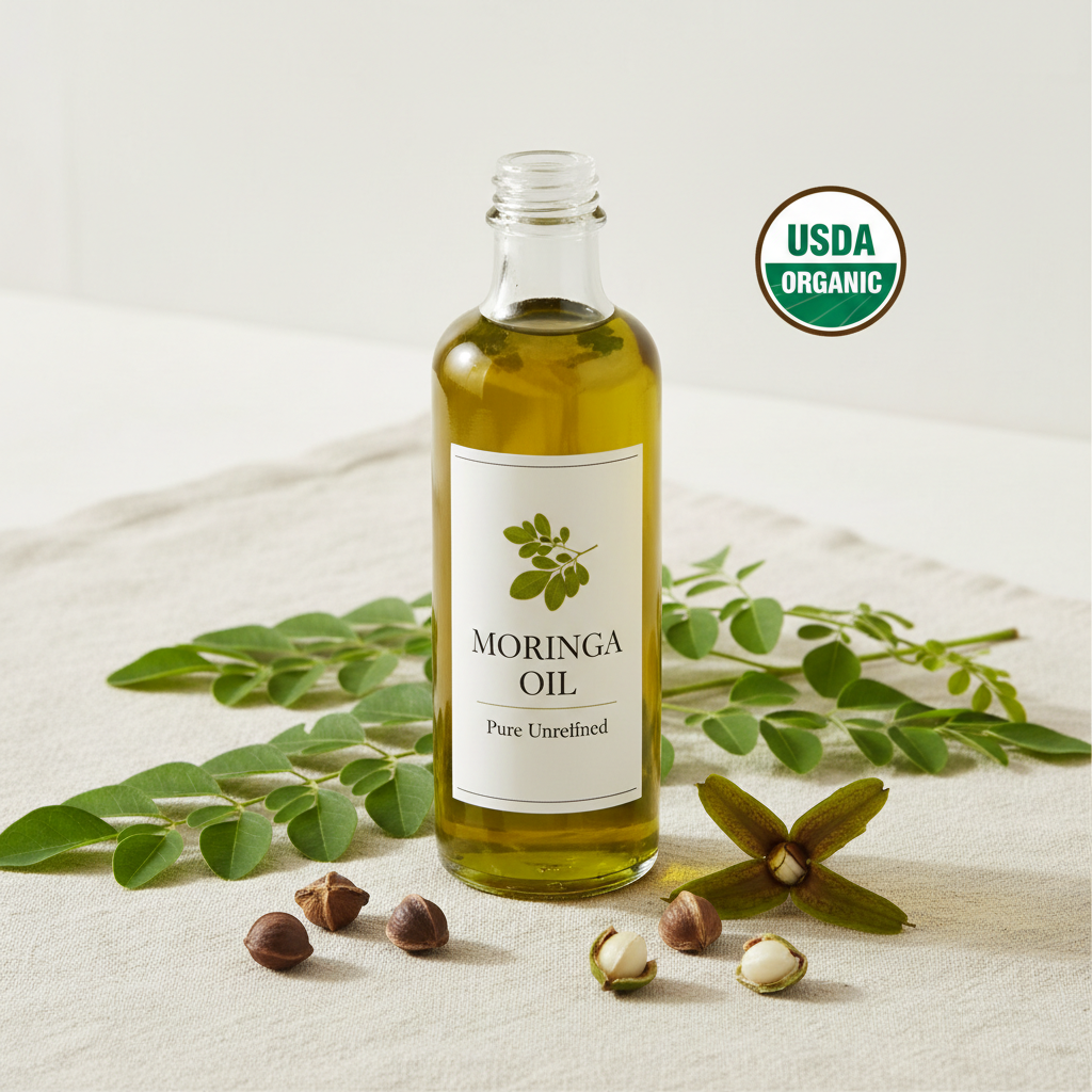Organic Moringa Oil Virgin Pure Unrefined Cosmetic Ingredient Carrier Oil - 25Kg Xclusiv Organics