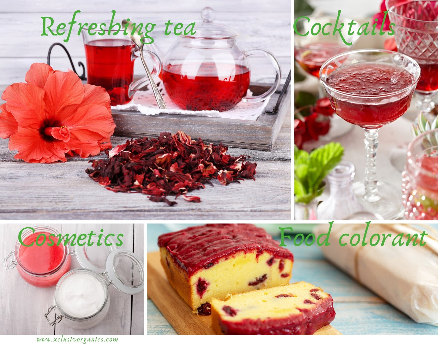 Red Hibiscus Flower Powder| Natural Tea| Cosmetics| Baking Xclusiv Organics