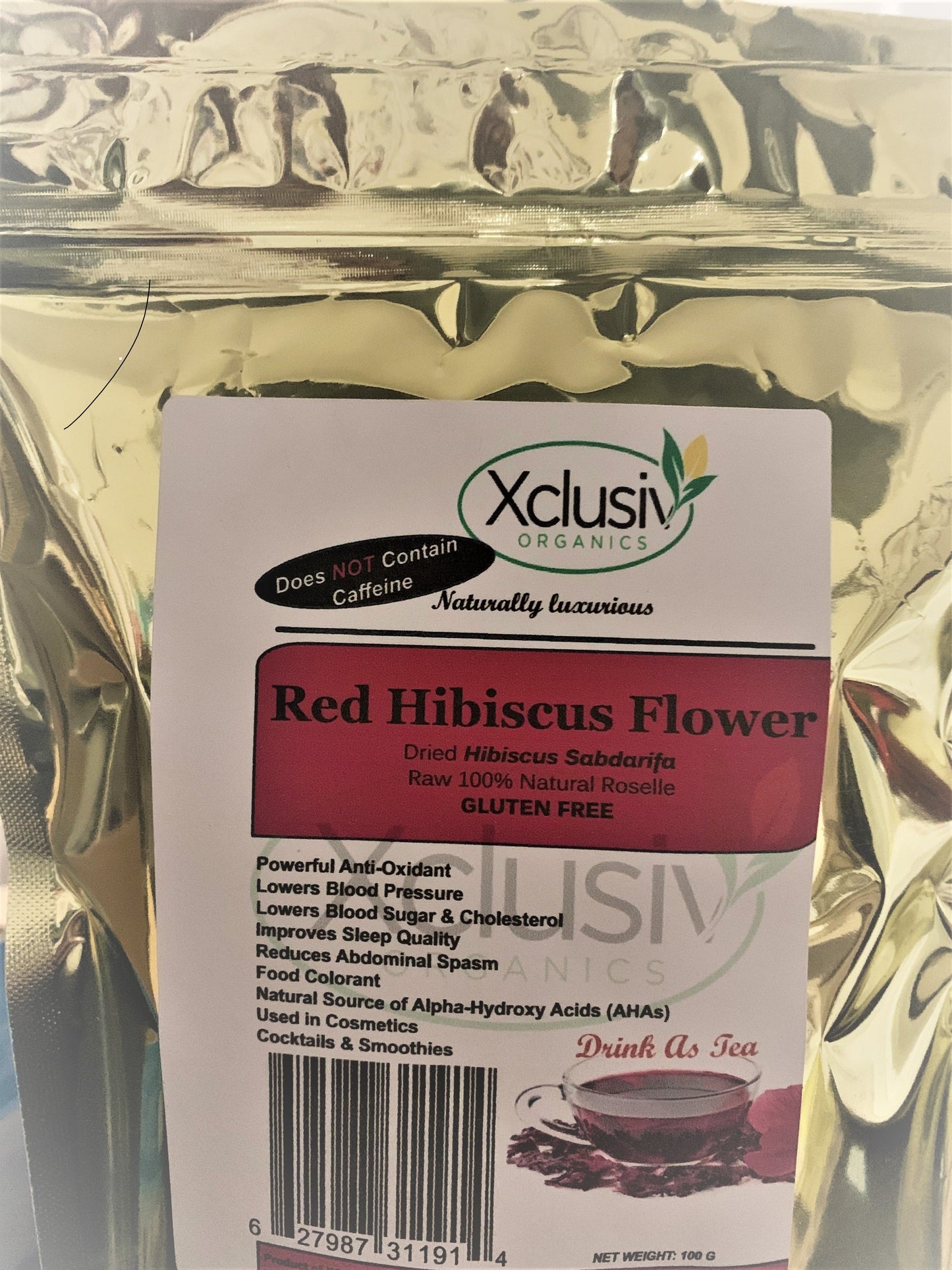 Red Hibiscus Tea | Dried Flower| Hand-Picked| Sifted| Natural Tea Xclusiv Organics