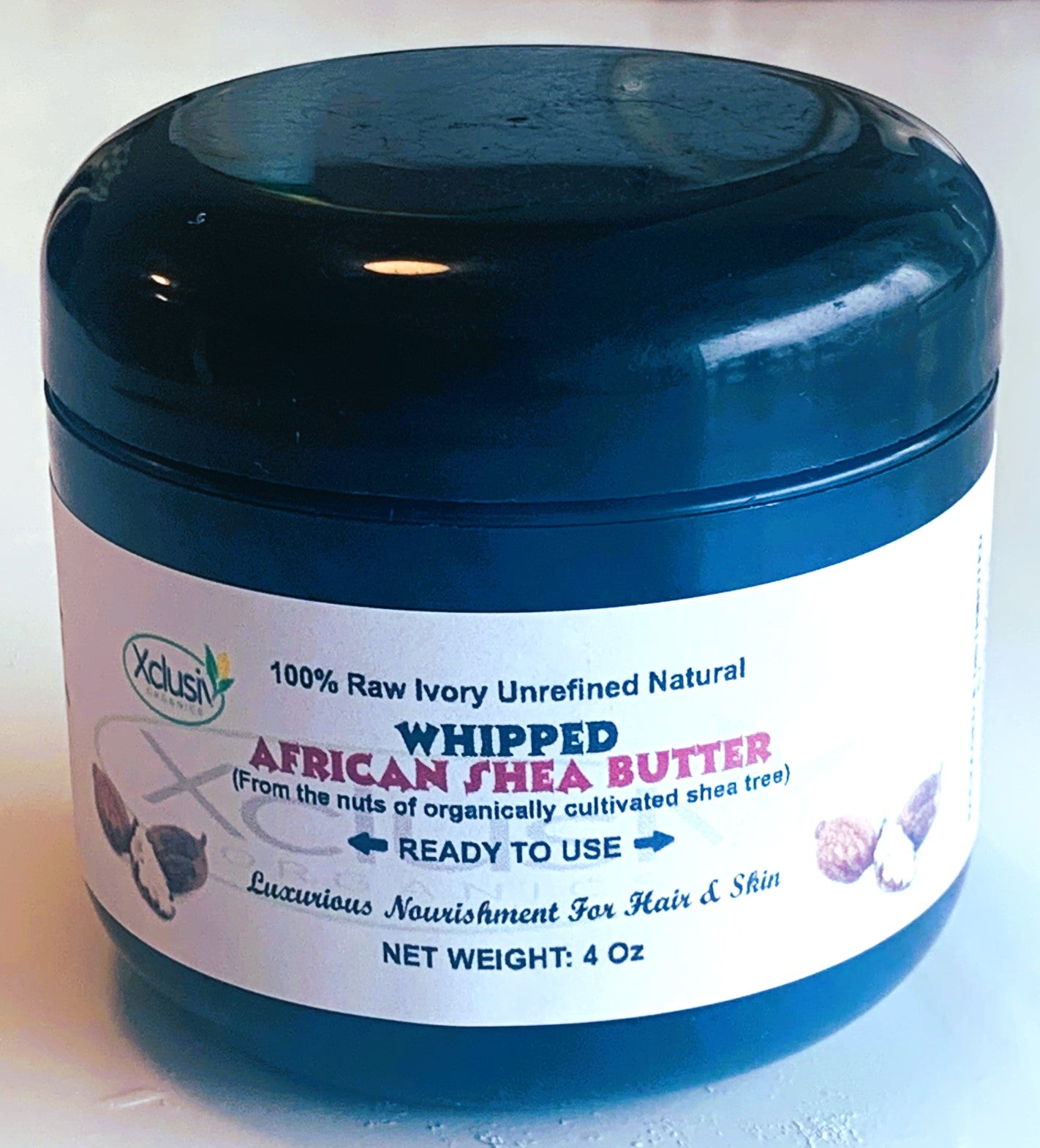 Whipped Raw Shea Butter | 100% Raw Unrefined Shea Butter For Hair & Skin 4 Oz