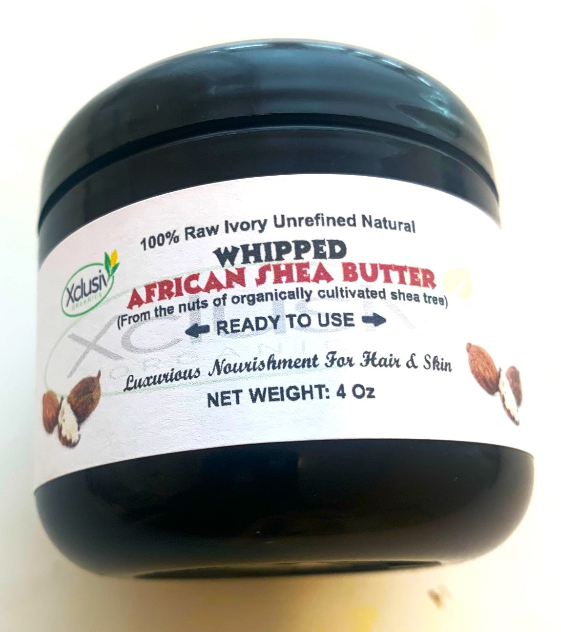 Whipped Raw Shea Butter | 100% Raw Unrefined Shea Butter For Hair & Skin 4 Oz