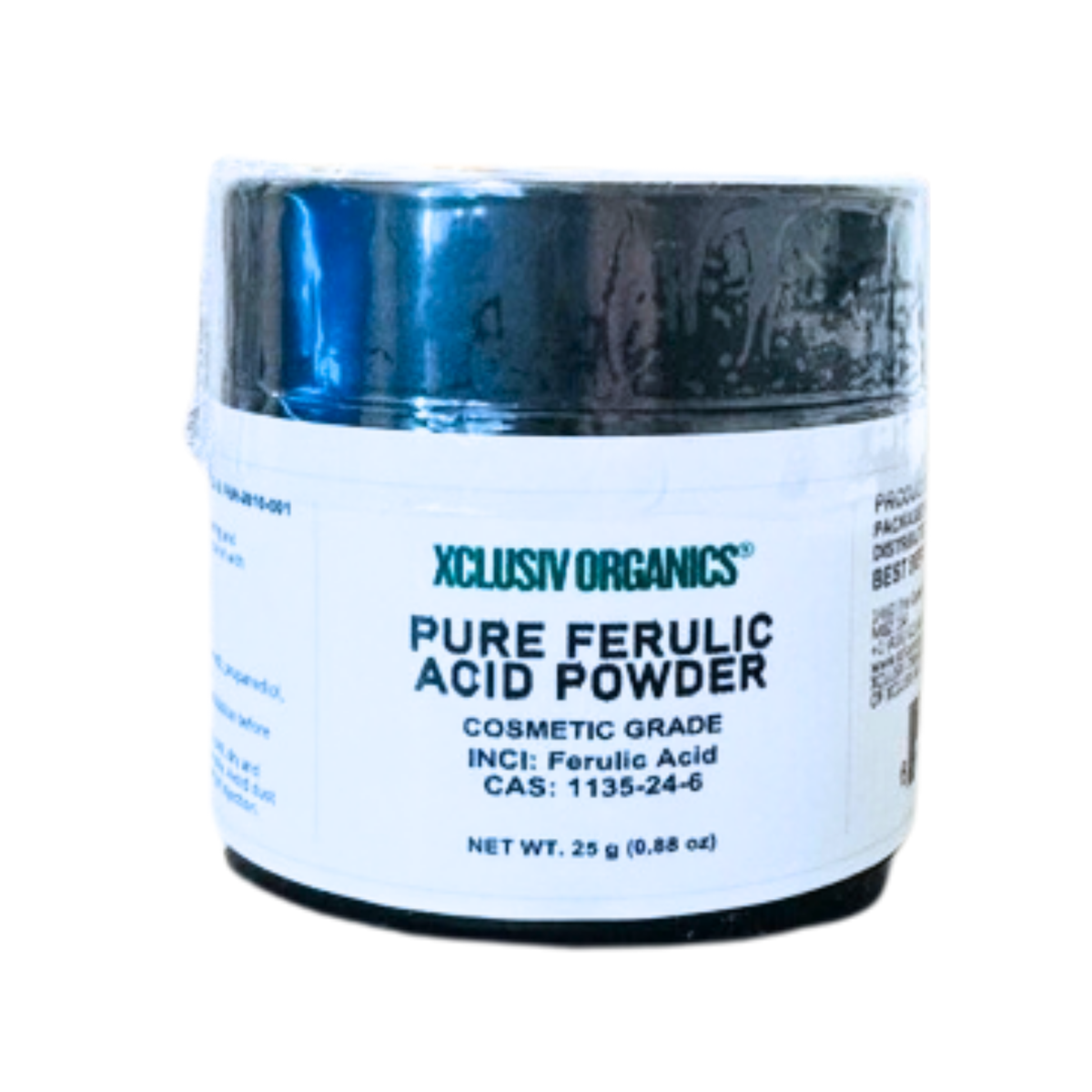 Pure Ferulic Acid – Cosmetic Grade, 25 g Glass Jar XCLUSIV ORGANICS