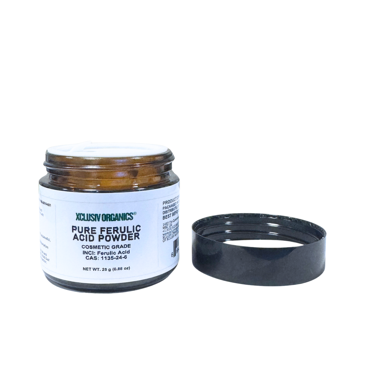 Pure Ferulic Acid – Cosmetic Grade, 25 g Glass Jar XCLUSIV ORGANICS