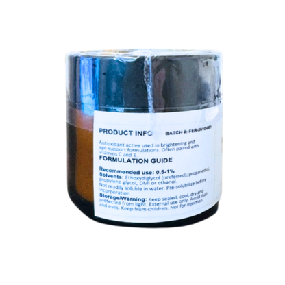 Pure Ferulic Acid – Cosmetic Grade, 25 g Glass Jar XCLUSIV ORGANICS
