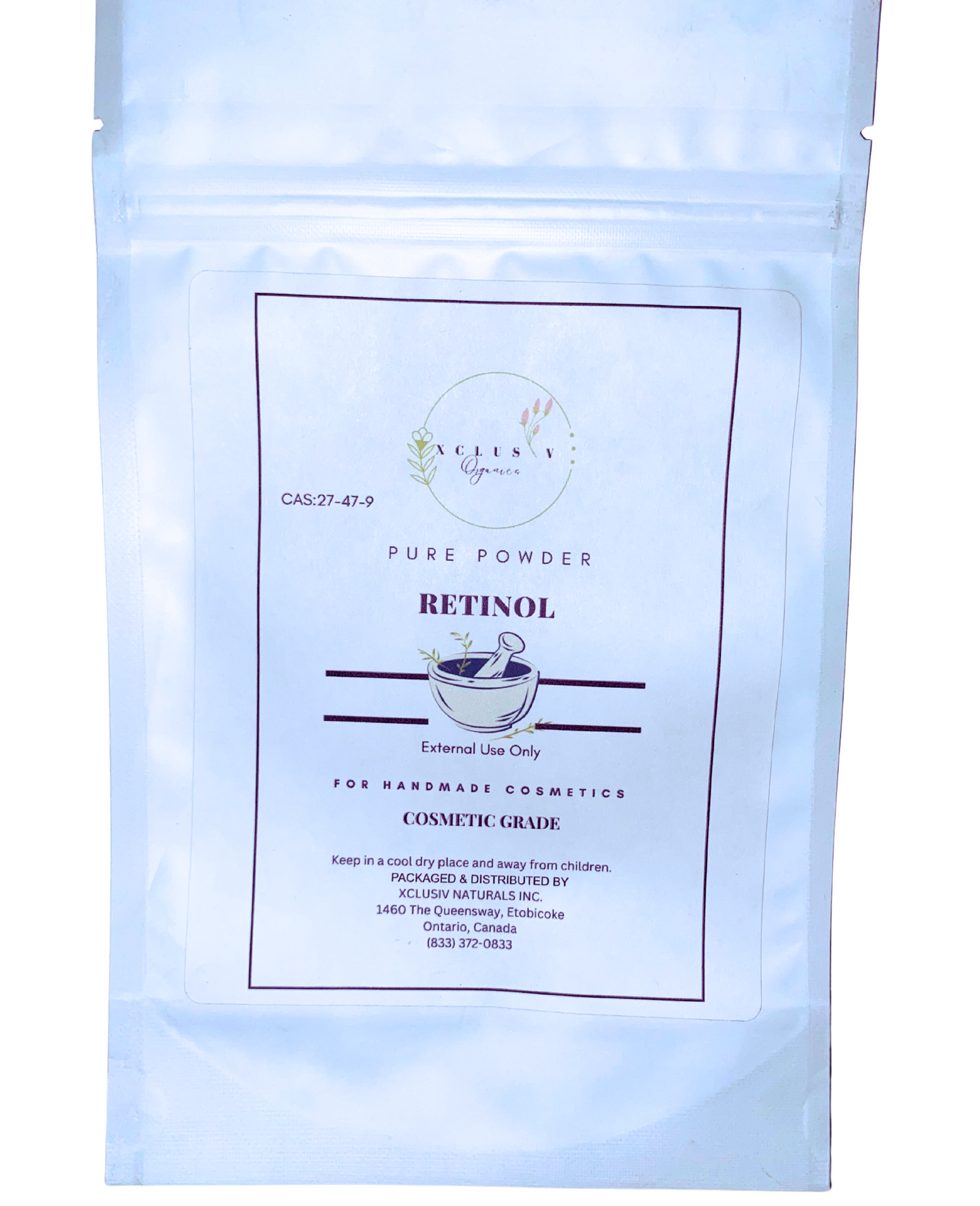 Xclusiv Organics Pure Retinol Powder Vitamin A Acetate Natural Anti wrinkle and Anti-aging