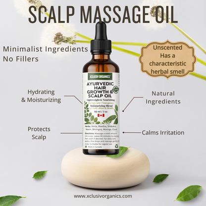 Ayurvedic Herbal Hair Growth & Scalp Nourishing Oil | Herbal Infused | 60 ml Xclusiv Organics