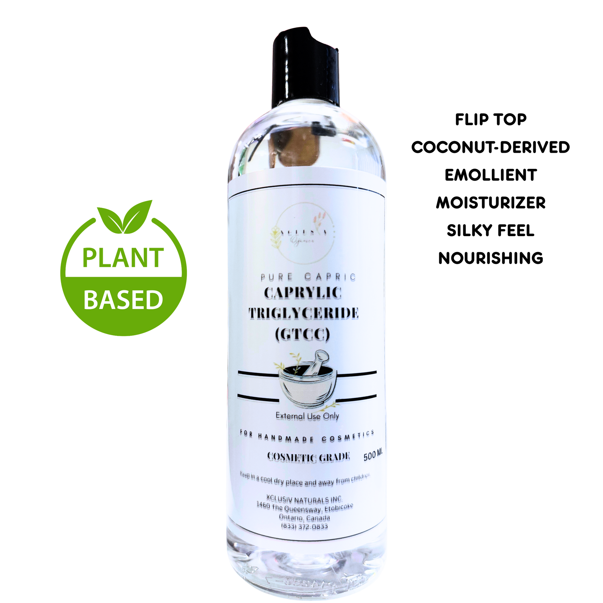 Caprilyc/Capric Triglyceride TGCC Cosmetic Emollient Plant-Derived 500ml Xclusiv Organics