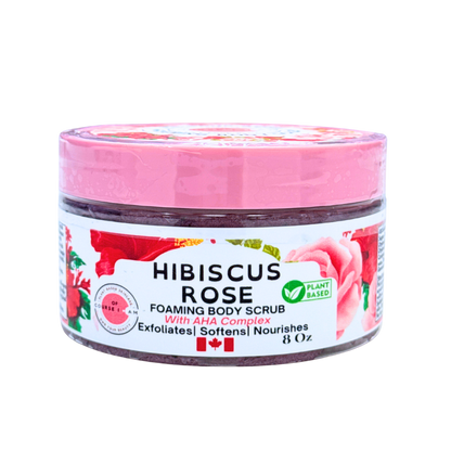 Of Course I Am Hibiscus Rose Foaming Body Scrub – Exfoliate, Brighten & Smooth Skin Naturally – 8 oz