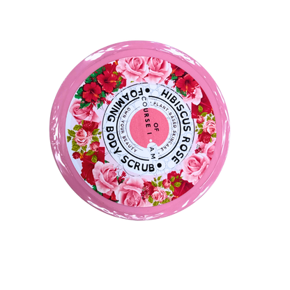 Of Course I Am Hibiscus Rose Foaming Body Scrub – Exfoliate, Brighten & Smooth Skin Naturally – 8 oz