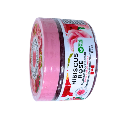 Of Course I Am Hibiscus Rose Foaming Body Scrub – Exfoliate, Brighten & Smooth Skin Naturally – 8 oz