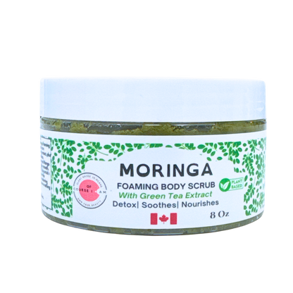 Of Course I Am Moringa Foaming Body Scrub – Cleanse, Soothe & Renew Sensitive Skin – 8 oz