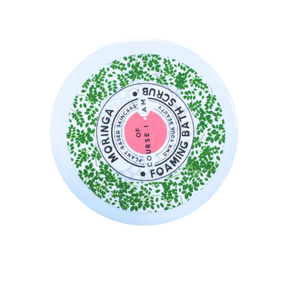Of Course I Am Moringa Foaming Body Scrub – Cleanse, Soothe & Renew Sensitive Skin – 8 oz