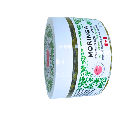 Of Course I Am Moringa Foaming Body Scrub – Cleanse, Soothe & Renew Sensitive Skin – 8 oz