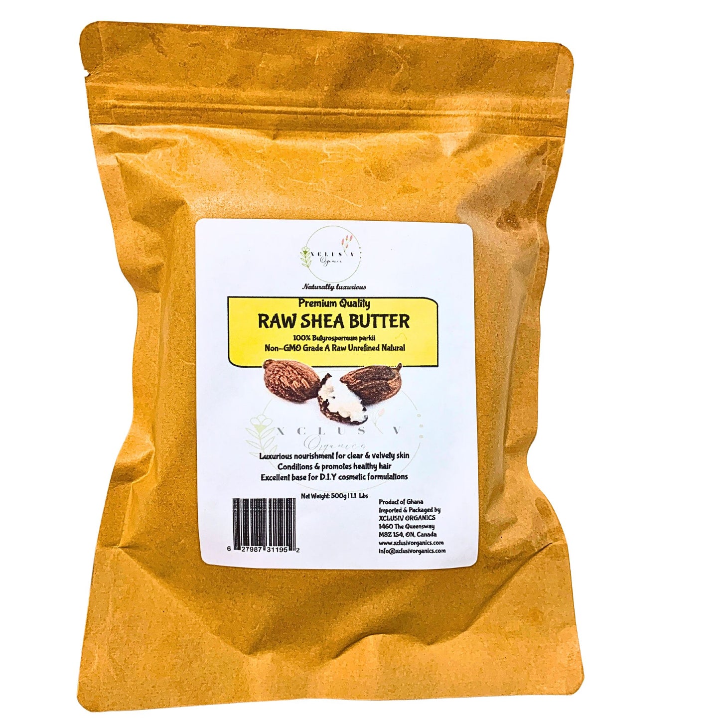 Raw Shea Butter Unrefined | block| 1.1 LB| 500g