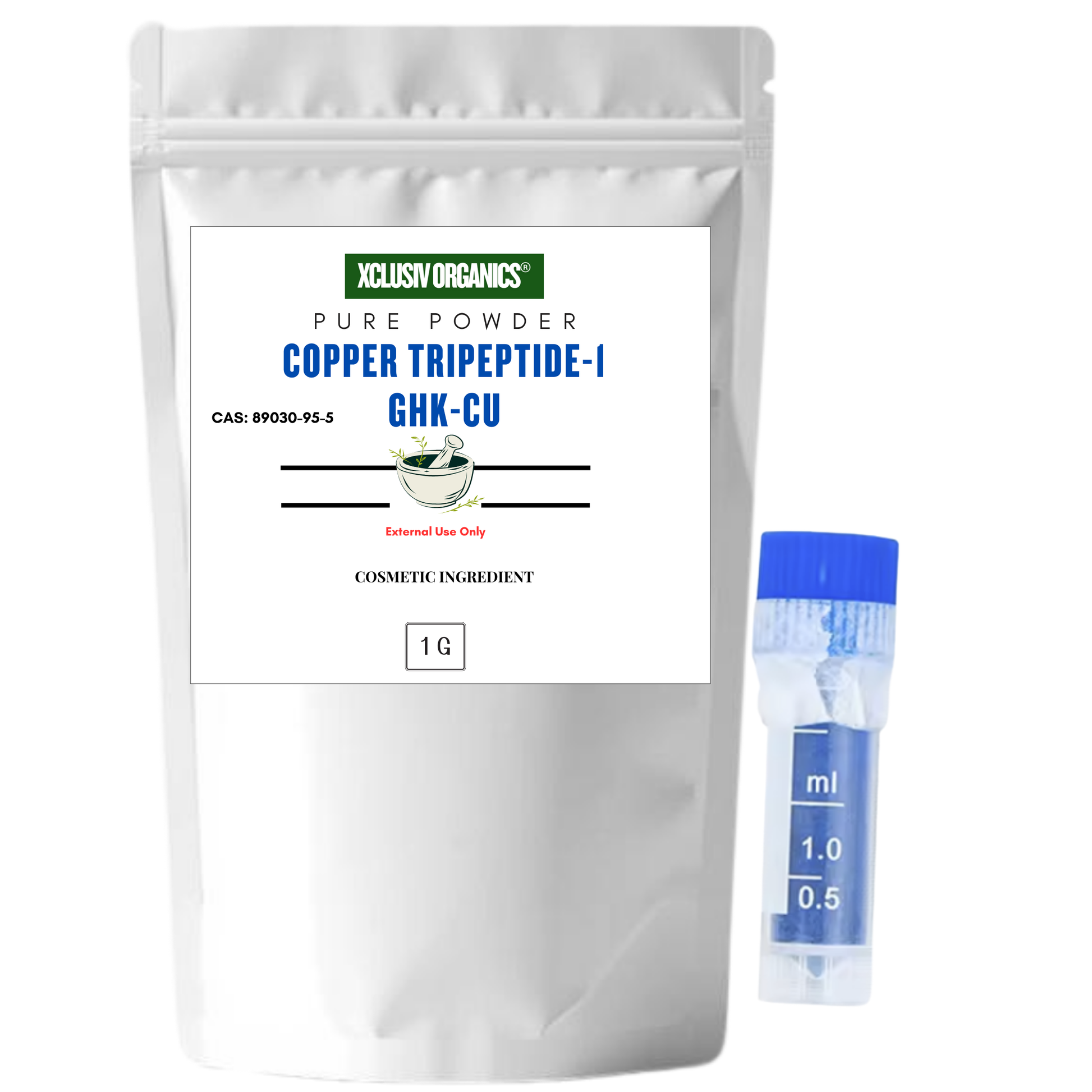 Pure Copper Tripeptide-1 GHK-Cu Powder Anti-Aging Skincare Ingredient - Xclusiv Organics Pure Copper Tripeptide-1 GHK-Cu Powder Anti-Aging Skincare Ingredient - Xclusiv Organics