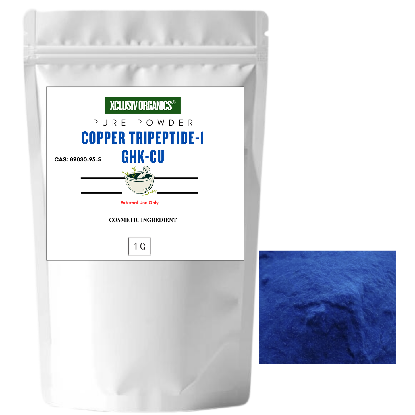 Pure Copper Tripeptide-1 GHK-Cu Powder Anti-Aging Skincare Ingredient - Xclusiv Organics Pure Copper Tripeptide-1 GHK-Cu Powder Anti-Aging Skincare Ingredient - Xclusiv Organics