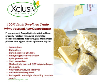 Raw Cocoa Butter Unrefined -Prime-Pressed Theobroma Cacao Butter Bulk Wholesale